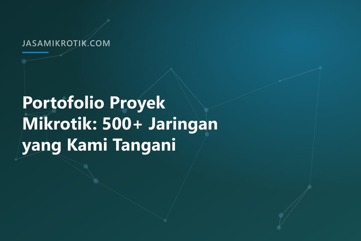 Rak perangkat jaringan Mikrotik yang sudah ditata dan diberi label